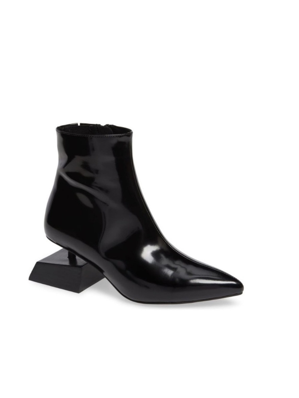 Jeffrey Campbell Anatomic Black Patent Pointed Ankle Boots